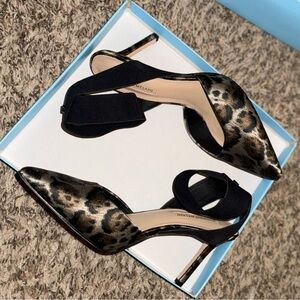 ANTONIO MELANI Black and Leopard Print Heels